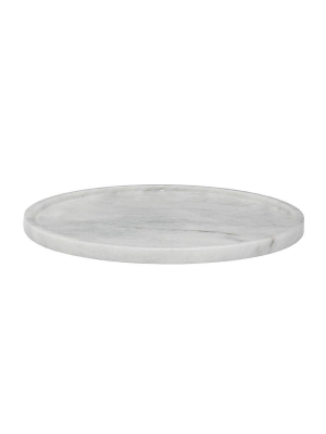 Pearl White 16" Marble Round Place Tray
