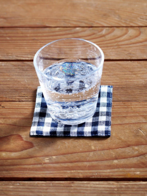 Linen Coasters, Navy White Check