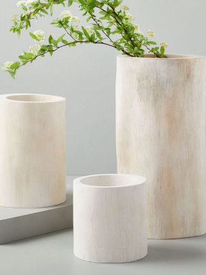 Bleached Wood Vases