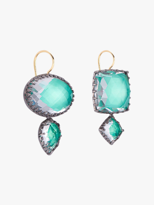 Sadie Mis-matched Double Drop Earrings