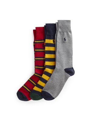 Striped & Solid Trouser Sock 3-pack