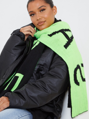 Black With Lime Savage Scarf