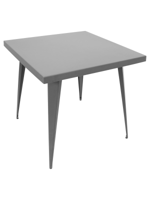 Austin 32" Industrial Dining Table Matte Gray Metal Finish - Lumisource