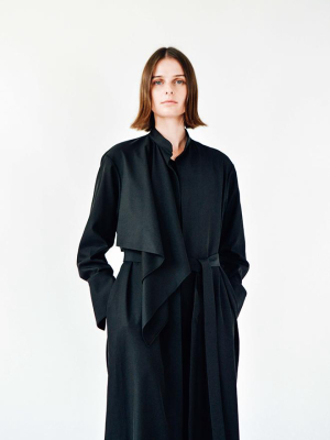 Black Viscose Kelly Coat