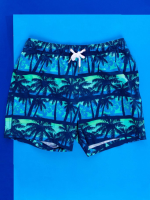 The Blue Lagoons | Blue Hawaiian Swim Trunks