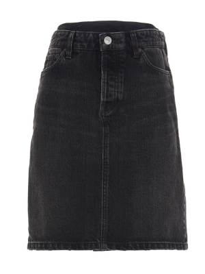 Balenciaga Flatground A-line Denim Skirt