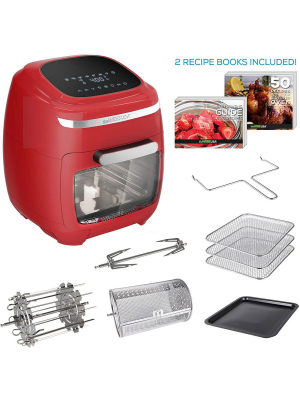 Gowise Vibe 11.6-quart Air Fryer Toaster Oven W/ Rotisserie & Dehydrator, Red