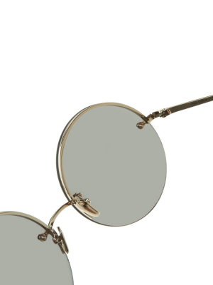Round-frame Sunglasses (lfl565c2sun-white-gold-platinu)