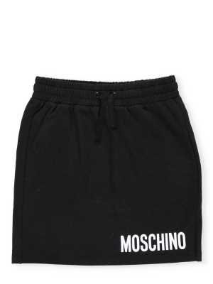 Mosсhino Kids Logo Print Drawstring Skirt