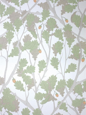 Feuille De Chene Wallpaper In Ivory And Pistachio From The Cabochon Collection By Osborne & Little