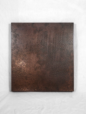 Hammered Copper Square Tabletop - Dark Brown Sanded
