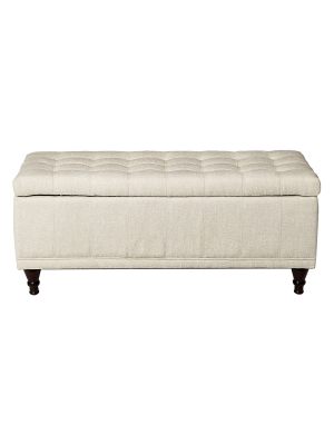 Homelegance Lift Top Rectangular Storage Bench End Of Bed Seat Chest Ottoman Trunk Foot Rest, White