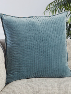 Beaufort Striped Pillow In Blue & Beige