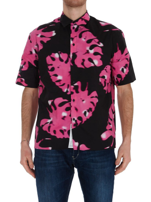 Msgm Leaf Printed Short-sleeve Shirt