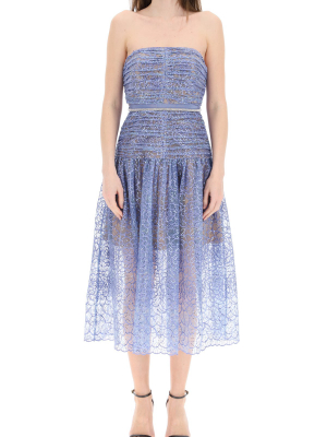 Self-portrait Strapless Sequin Midi Dress