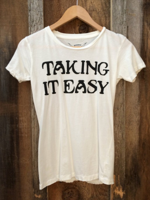 Taking It Easy Women's Vintage Tee White/black