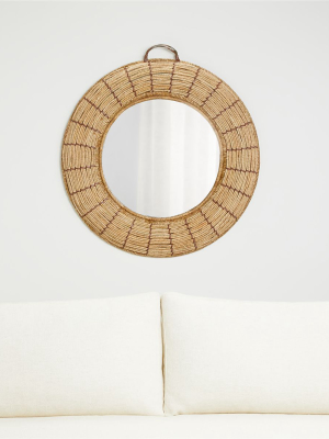 Emory Round Woven Mirror