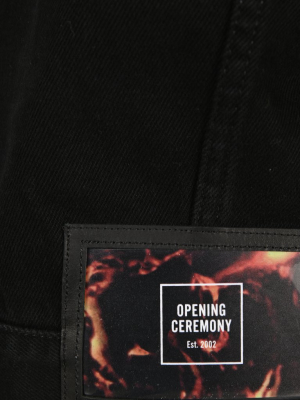 Opening Ceremony Warped Logo Printed Denim Jacket