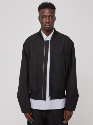 Roden Gray Bomber Jacket In Black