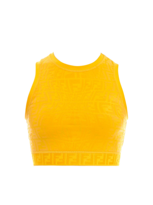 Fendi Double F Motif Cropped Tank Top