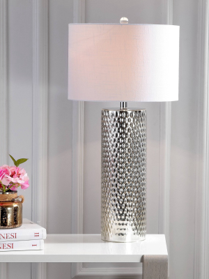 30" Glass Isabella Table Lamp (includes Led Light Bulb) Silver - Jonathan Y