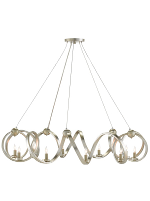 Ringmaster Chandelier In Contemporary Silver Leaf