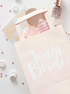 'team Bride' Pink Party Bags