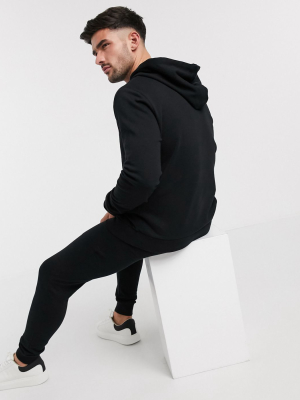 Asos Design Organic Tracksuit With Hoodie In Black