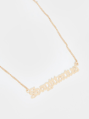 Gold Gothic Sagittarius Necklace