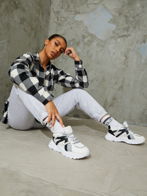 Monochrome Chunky Panelled Sneakers