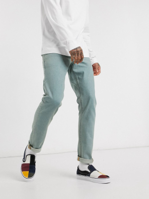 Asos Design Stretch Slim Jeans In Light Blue Tint