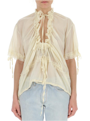 Dsquared2 Gathered Sheer Blouse