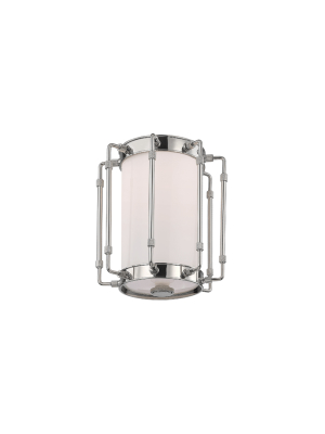 Hudson Valley Lighting Hyde Park Ceiling Lamp - Polished Nickel & Opal