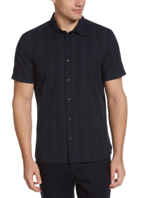 Solid Vertical Stripe Dobby Shirt