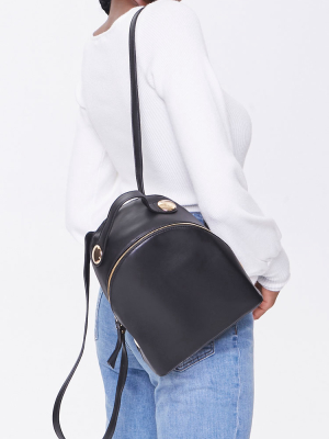 Faux Leather Mini Backpack