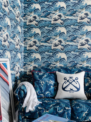 Sea Waves Wallpaper In Light Blue From The Sundance Villa Collection By Mind The Gap