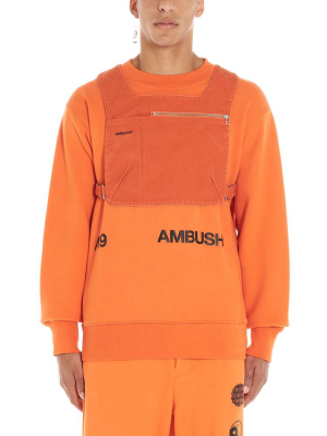 Ambush Logo Print Front Zip Chest Bag