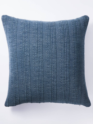 Oversized Woven Textured Cotton Square Throw Pillow Navy - Threshold™ Designed W/ Studio Mcgee