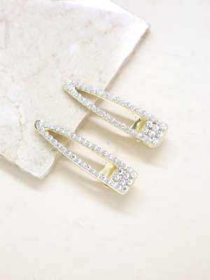 Gatsby Crystal & Gold Clip Set