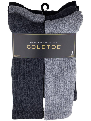 Signature Gold By Goldtoe Men's Repreve Crew Socks 6pk - 6-12.5