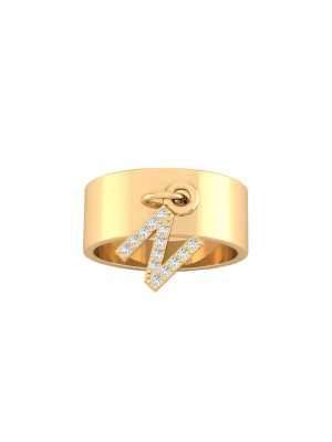 Cigar Band With Diamond Letter Initial - N