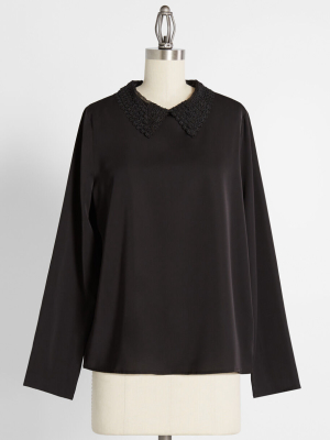 Polished And Accomplished Collared Blouse