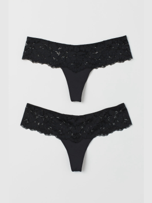 2-pack Lace Thong Briefs