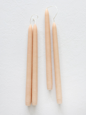 Pack Of 4 Ivory Hand-dipped Taper Candles - 12"