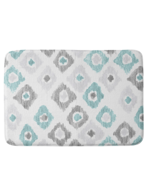 Social Proper Quiet Ikat Cushion Bath Mat Blue - Deny Designs