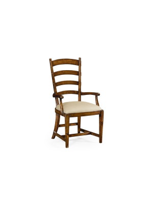 French Ladderback Style Carver Arm Chair