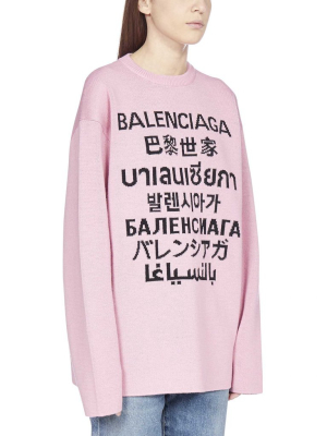 Balenciaga Languages Intarsia Knit Sweater