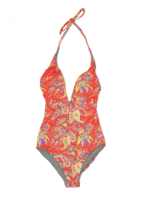 Etro Paisley Print Reversible Swimsuit