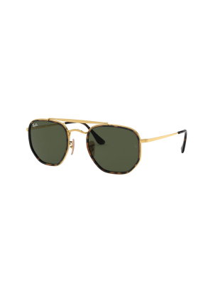 Ray-ban Rb3648m 001 Unisex Irregular Lifestyle Sunglasses Gold