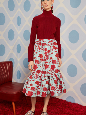 Cecilia Printed Crepe Skirt